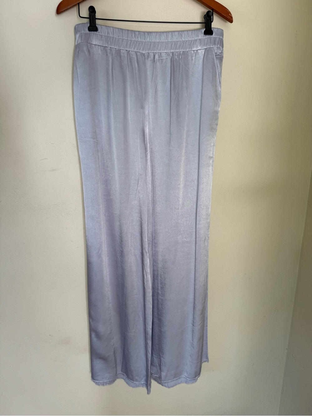 Lanston Satin Wide Leg Leisure Pants Lavender Large NWT Made in USA Pockets